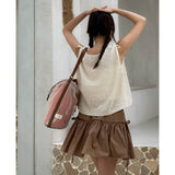 RIBBON SHIRRING SKIRT PANTS