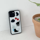 mew cat glossy glass bumper case