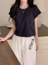 テナベーシック半袖クロップTシャツ (5color)
