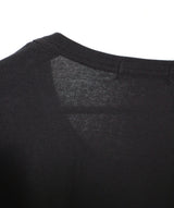 オープンスタッドUネックラウンドロングスリーブTシャツ