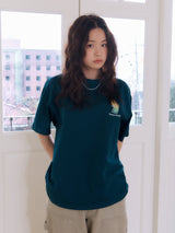 スマイリングキャットTシャツ_ティール
