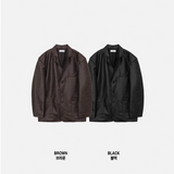 [Unisex] レザーエイジングオーバーフィットブレザー(2color)