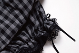 Check Balloon Skirt-Pants-Black