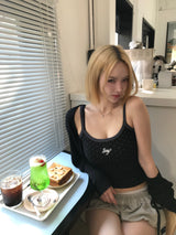 ドットストリングタンクトップ ブラック