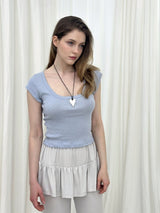 ローエン スクープネック Tシャツ / LIGHT MELANGE GREY