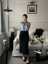 Roniv Silky Hidden Button Blouse / 5 colors