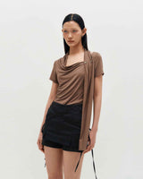 Cowl Neck Scarf T-Shirt _ WHITE