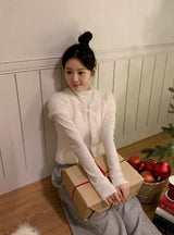 Wool Tencel Turtleneck Arm Warmer T-shirt (5color)