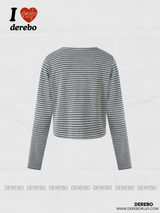 Stripe cardigan wrap banding casual pants