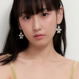 [silver925] draw flower earring