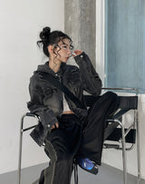 Chris Damage Hooded Denim Jacket