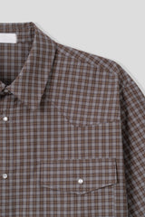 Plaid Western Check Half Shirt (2color) (No.967)