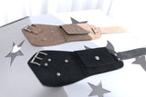 Pocket Suede Wide Leather Belt (2colors)