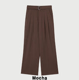 Fresh Summer Belted Two Tuck Slacks