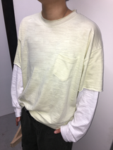 ポケットレイヤードロングスリーブTシャツ (6c)