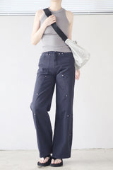 Bolt pin tuck wide pants