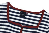 SQUARE NECK STRIPE CARDIGAN