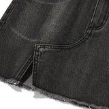 ZIPPER POINT デニムミニスカート - BLACK