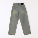 Layer denim wide pants