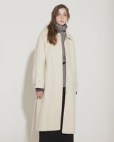 WOOL BALMACAAN COAT [IVORY]