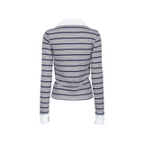 SHIRT LAYERED STRIPE TOP_Navy