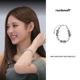 [Celeb pick] Gray gemstone twist Bracelet