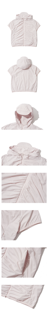 SHIRRED WINDBREAKER - PINK