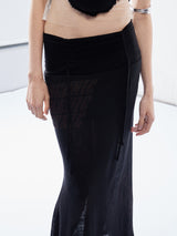 Emoha punk  printed Tencel slightly transparent spicy スリムフィッシュテールスカート