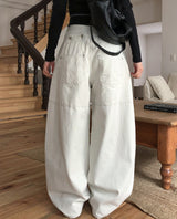 Cottie Flip Back Pocket Curved Cotton Pants