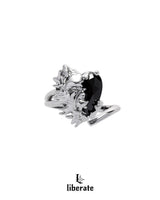Black Heart Open Ring