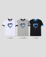 Blue Heart Ringer T-Shirt