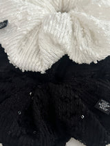 Spangle Knit Scrunchie_Large_Black