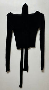 (SCARF & KNIT SET) DREAMY SOFT RIBBED カーディガン スカーフセミクロップドニット - 2 COLOR