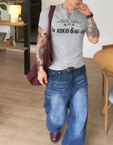 No.1829 ribbed slim ZP half T (3color)