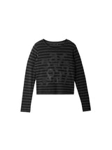 1/2 チケッティングストライプボーダーTシャツ（ブラック）