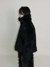Rachel Two-Belt Detail Short Length Fur Jacket (Lining Quilted)