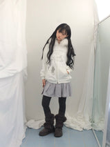 line and pleated dress