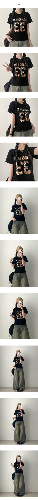 The On Vintage Number カモ半袖Tシャツ