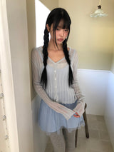 Noor Wave Ribbed Cardigan