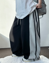 SILVER🩶🤍TWO LINE TRACK BALLOON WIDE PANTS 🖤🩶2COLOR