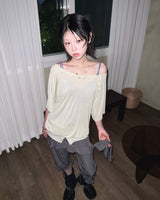 (2color) Ruffle Wrap Frill Capri Pants