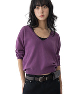 Bamboo Deep V-Neck Knit Top