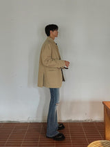 ASCLO ニーデブーツカットデニムパンツ