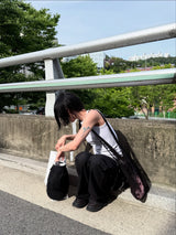 フリンジデニムスカートパンツ