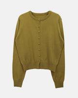 Uran Buttoned Round-Neck Long-Sleeve Cardigan