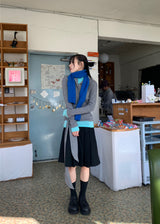 ウィンターストラップカラーニット