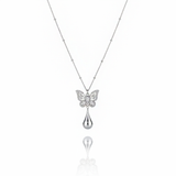 [NMIXX Haewon Necklace] メタリックドュウドロップバタフライネックレス