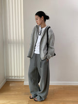 texture cotton sweat banding pants