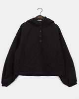 Comil ハーフボタンパッド入りフード付きアノラックスウェットシャツ