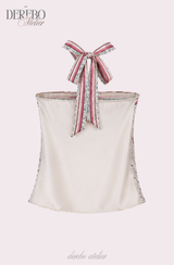 Bandana silk halter tube top